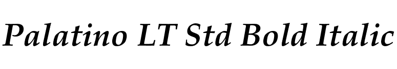 Palatino LT Std Bold Italic font preview