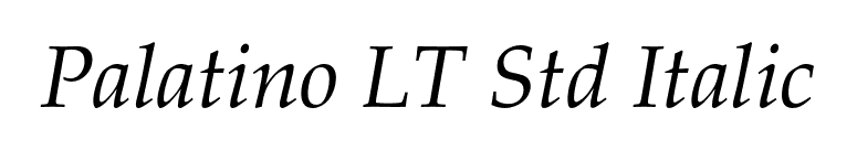 Palatino LT Std Italic font preview