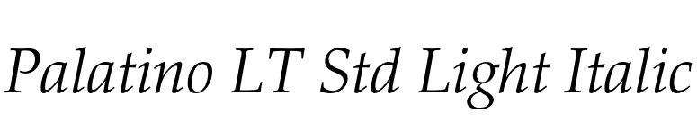 Palatino LT Std Light Italic font preview