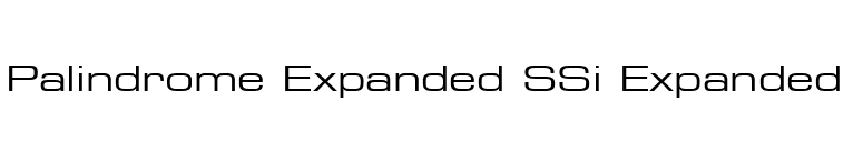 Palindrome Expanded SSi Expanded  font preview