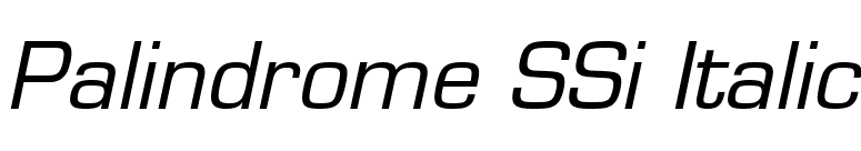 Palindrome SSi Italic font preview