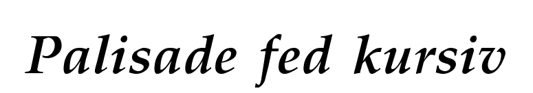 Palisade fed kursiv font preview