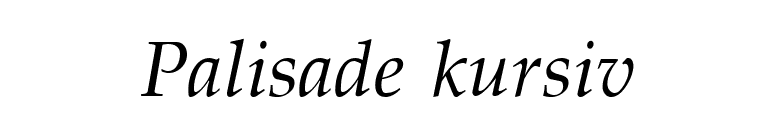 Palisade kursiv font preview