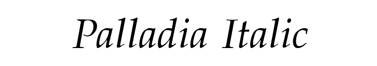 Palladia Italic font preview