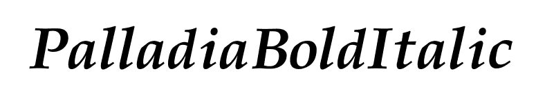 PalladiaBoldItalic font preview