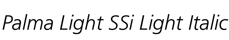 Palma Light SSi Light Italic font preview