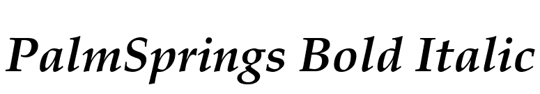 PalmSprings Bold Italic font preview