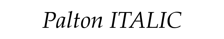 Palton ITALIC font preview