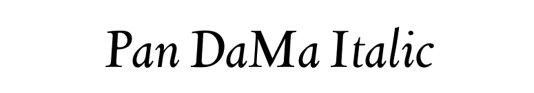 Pan DaMa Italic font preview