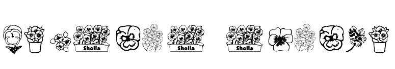 pansies4sheila font preview