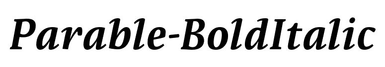 Parable-BoldItalic font preview