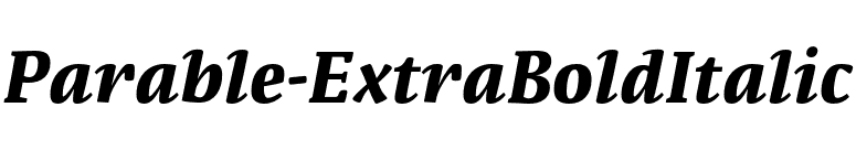 Parable-ExtraBoldItalic font preview