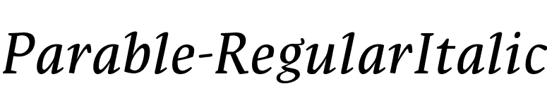 Parable-RegularItalic font preview