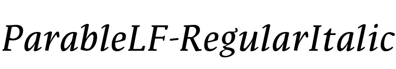 ParableLF-RegularItalic font preview