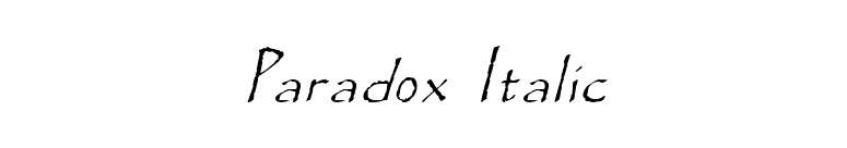 Paradox Italic font preview