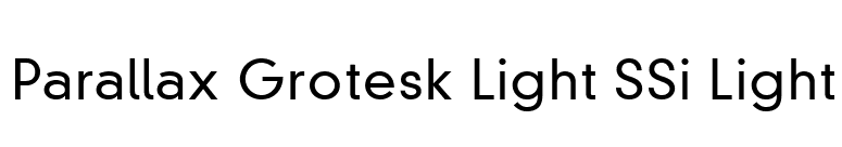 Parallax Grotesk Light SSi Light font preview