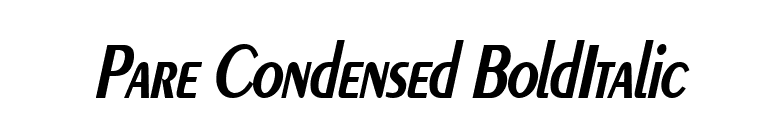 Pare Condensed BoldItalic font preview