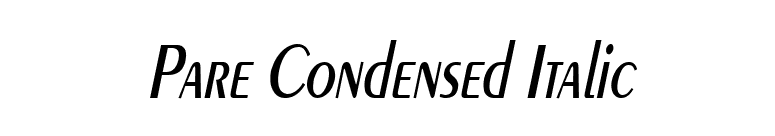 Pare Condensed Italic font preview