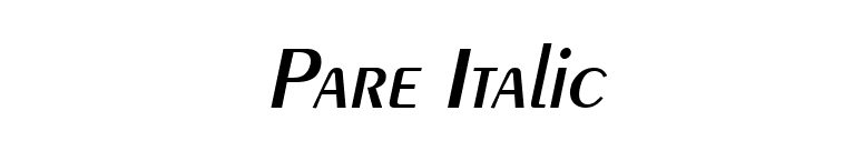 Pare Italic font preview