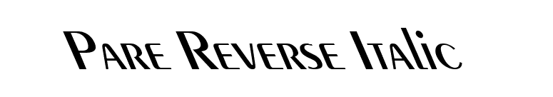 Pare Reverse Italic font preview