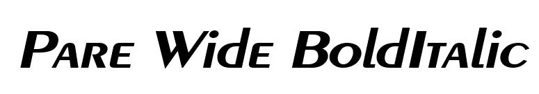 Pare Wide BoldItalic font preview