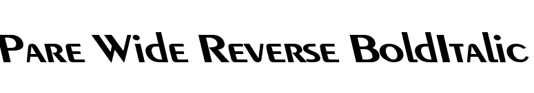 Pare Wide Reverse BoldItalic font preview