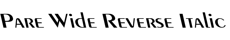 Pare Wide Reverse Italic font preview