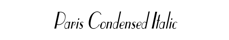Paris Condensed Italic font preview