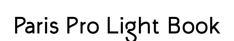 Paris Pro Light Book font preview