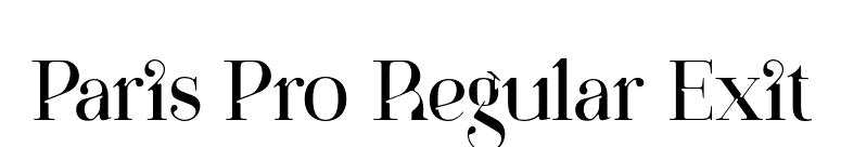 Paris Pro Regular Exit font preview