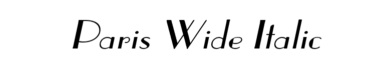 Paris Wide Italic font preview