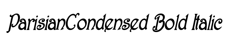 ParisianCondensed Bold Italic font preview