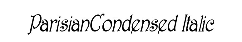 ParisianCondensed Italic font preview