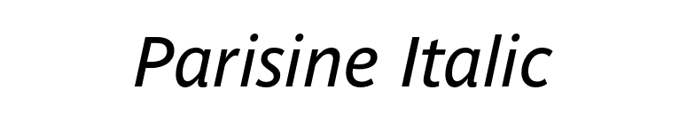 Parisine Italic font preview
