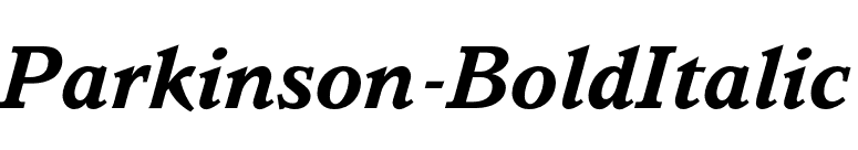 Parkinson-BoldItalic font preview