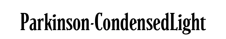 Parkinson-CondensedLight font preview