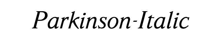 Parkinson-Italic font preview