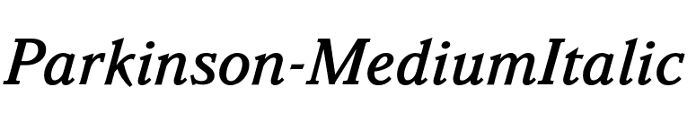 Parkinson-MediumItalic font preview