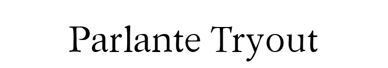 Parlante Tryout font preview
