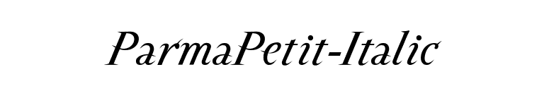 ParmaPetit-Italic font preview