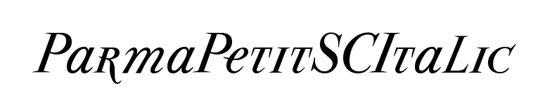 ParmaPetitSCItalic font preview
