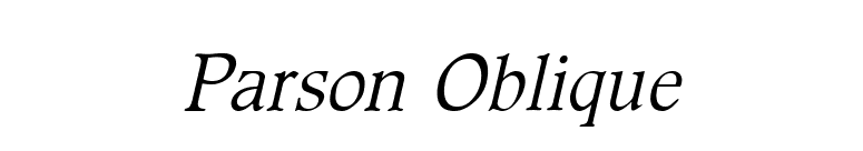 Parson Oblique font preview