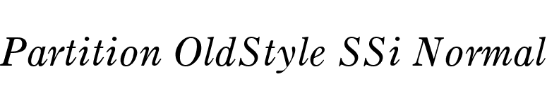 Partition OldStyle SSi Normal font preview