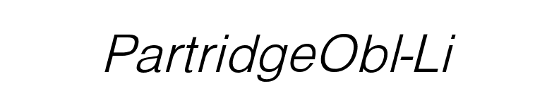 PartridgeObl-Li font preview
