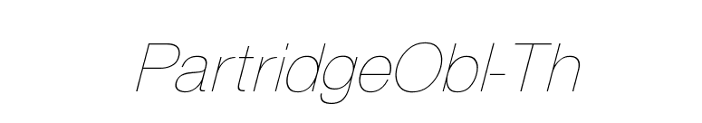 PartridgeObl-Th font preview