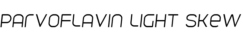 Parvoflavin Light Skew font preview