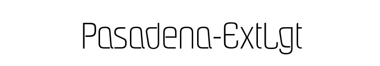 Pasadena-ExtLgt font preview