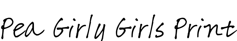 Pea Girly Girls Print font preview