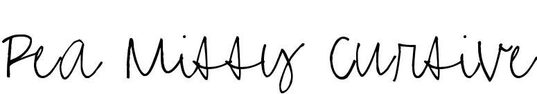 Pea Missy Cursive font preview