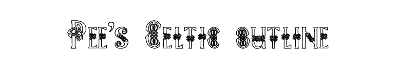 Pee's Celtic outline font preview